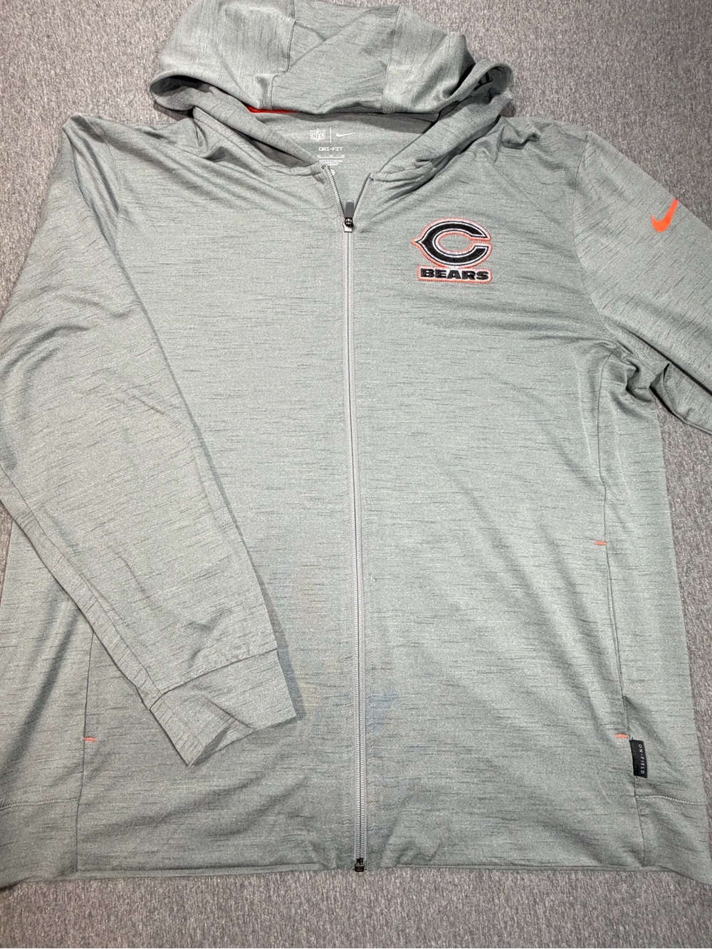 Chicago Bears Nike NFL On Field Dri-Fit Men’s XL Zip Up Hoodie NS45-11VS